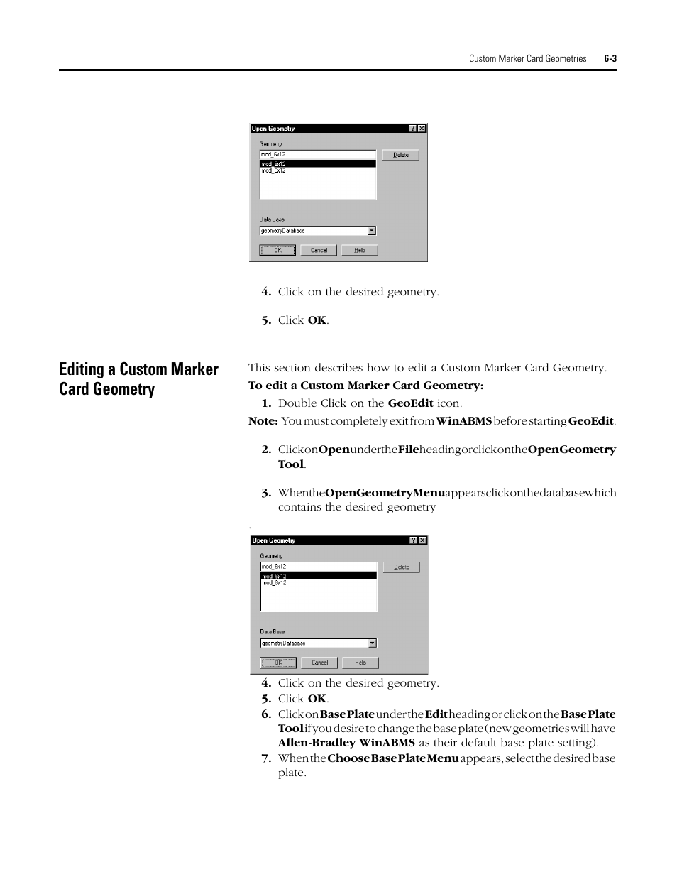 Editing a custom marker card geometry | Rockwell Automation 1492 WinABMS Marking System Software User Manual | Page 43 / 58