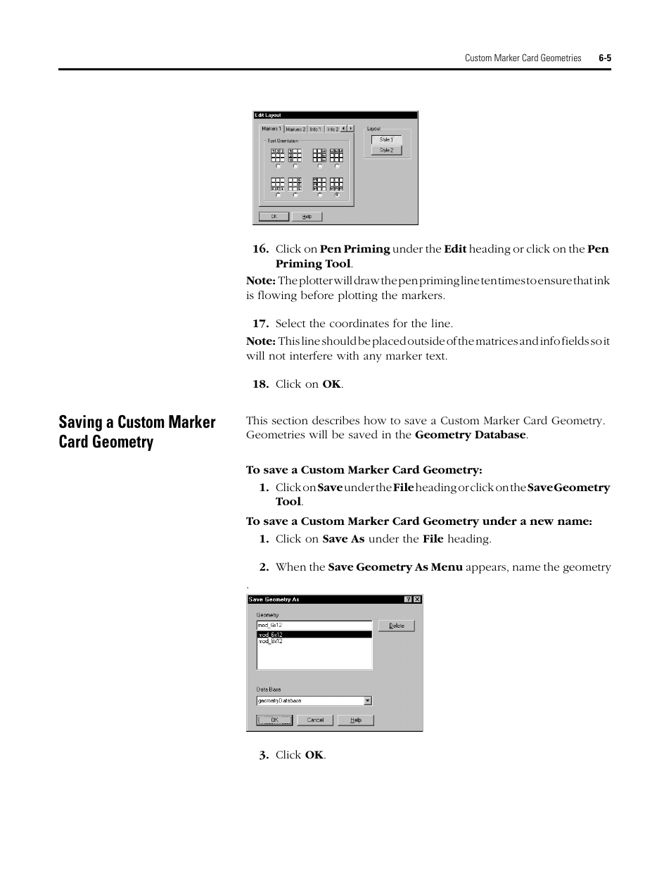 Saving a custom marker card geometry | Rockwell Automation 1492 WinABMS Marking System Software User Manual | Page 45 / 58
