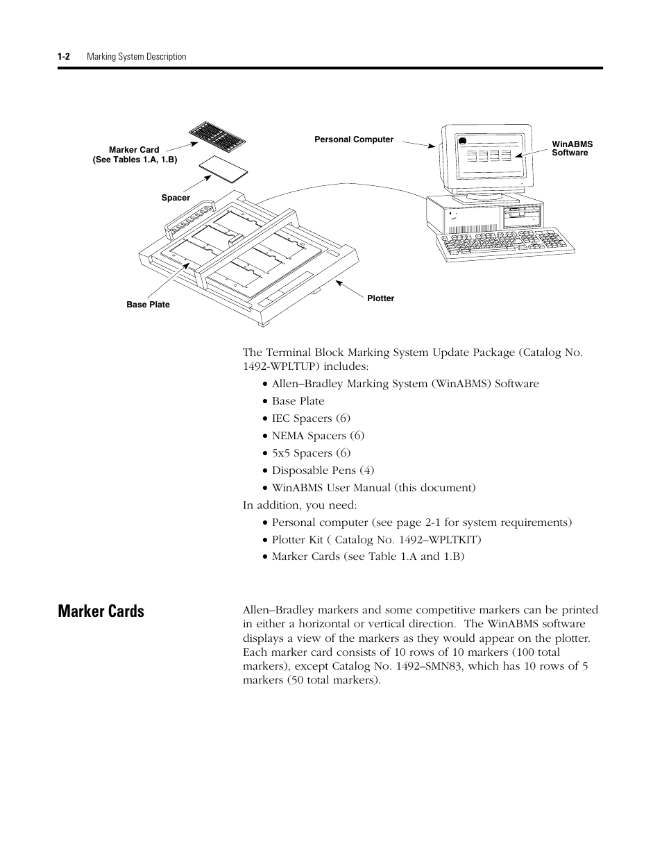 Marker cards | Rockwell Automation 1492 WinABMS Marking System Software User Manual | Page 9 / 58