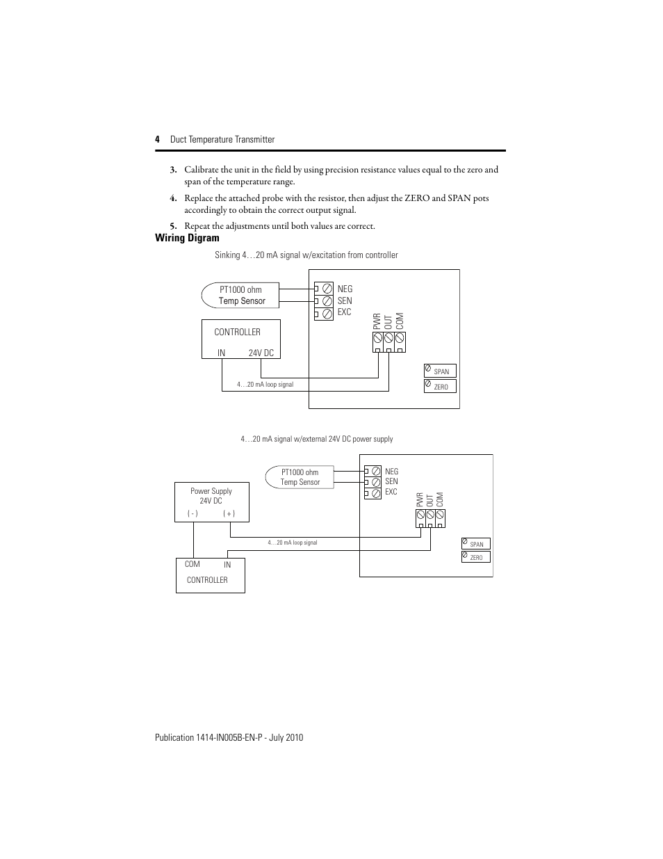 Rockwell Automation 1414-CTQxxxxx_CTPxxxxx_ITQxxxxx_ITPxxxxx_ITQxxxxx Duct Temperature Transmitter User Manual | Page 4 / 8