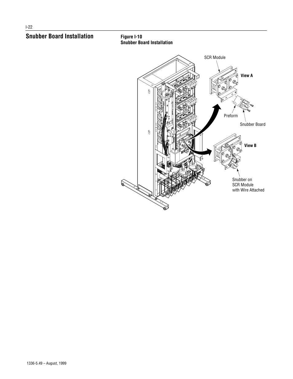 Snubber board installation, I-22 | Rockwell Automation 1336-SN-SP19A Snubber Board Kit, 1336-SN-SP19A User Manual | Page 22 / 28