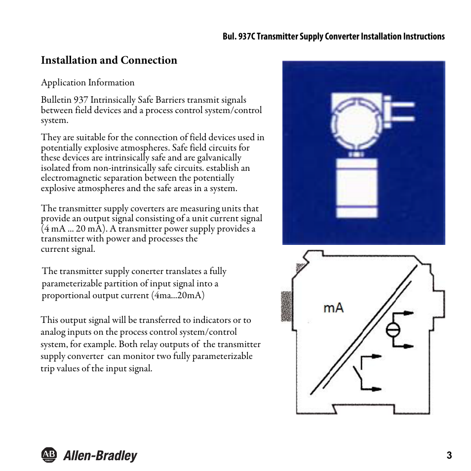 Rockwell Automation 937CU-AITXF-DC1 Transmitter Supply Converter Installation Instructions User Manual | Page 5 / 36