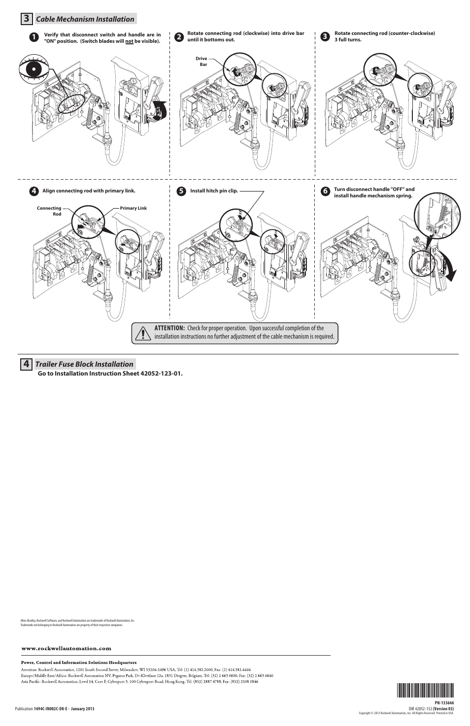 Rockwell Automation 1494C-xxx Cable Operated 200A Disconnect Switch User Manual | Page 2 / 2