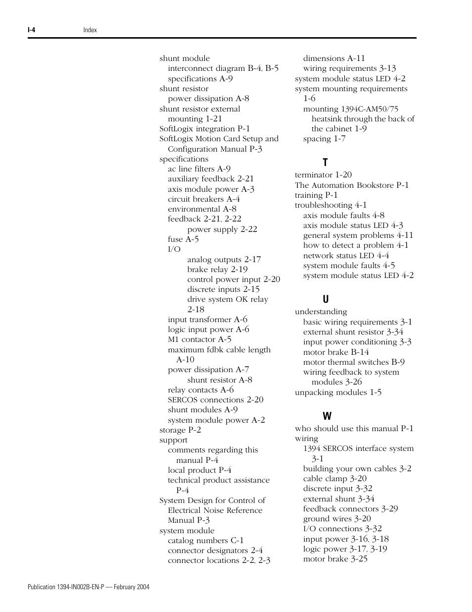 Rockwell Automation 1394 SERCOS Interface Multi-Axis Motion Control System Installation Manual User Manual | Page 144 / 147