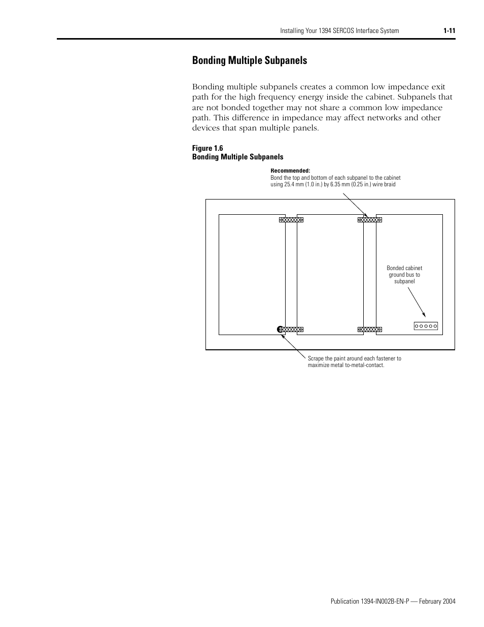 Bonding multiple subpanels, Bonding multiple subpanels -11 | Rockwell Automation 1394 SERCOS Interface Multi-Axis Motion Control System Installation Manual User Manual | Page 21 / 147