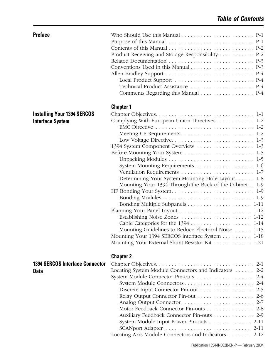 Rockwell Automation 1394 SERCOS Interface Multi-Axis Motion Control System Installation Manual User Manual | Page 3 / 147