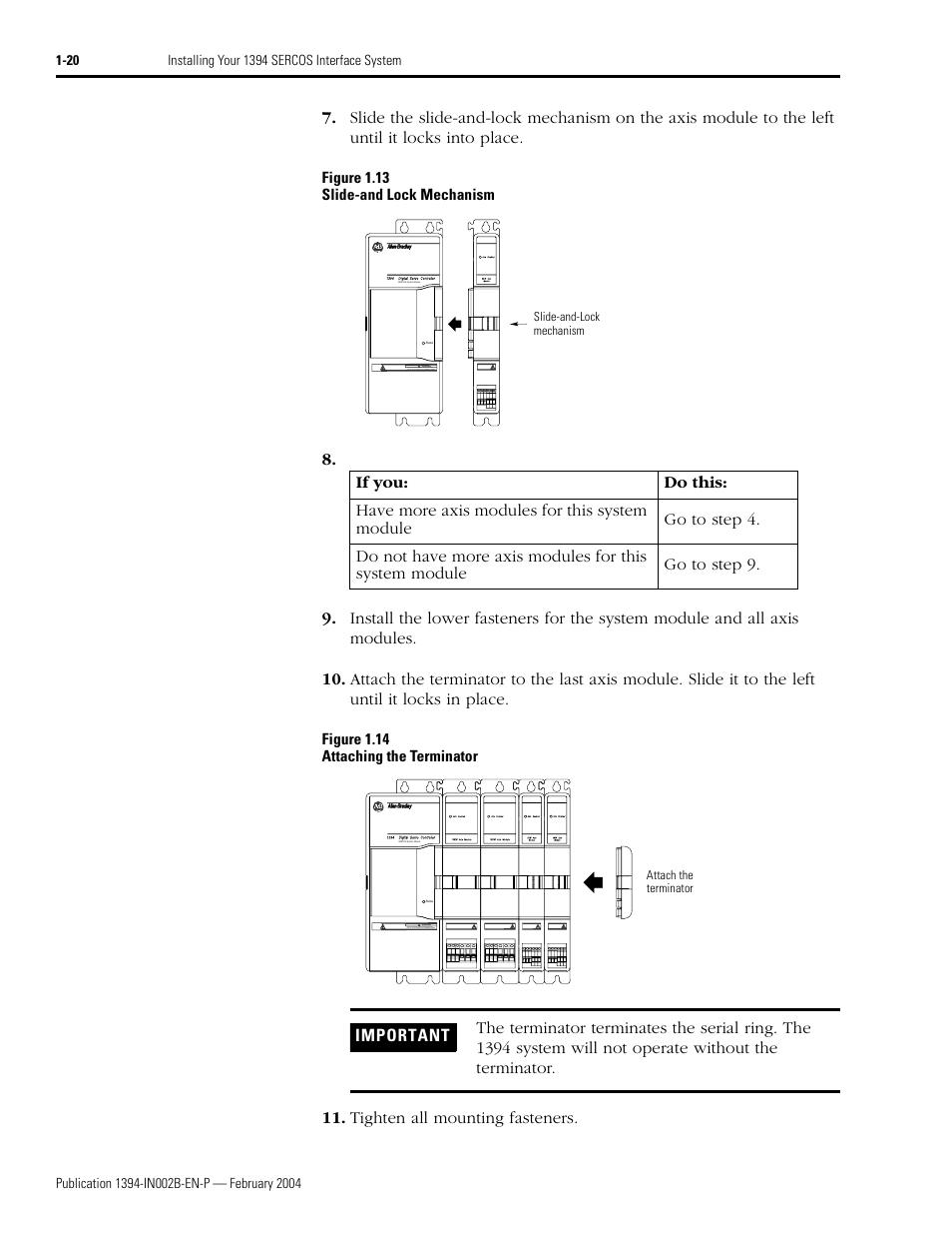 Rockwell Automation 1394 SERCOS Interface Multi-Axis Motion Control System Installation Manual User Manual | Page 30 / 147