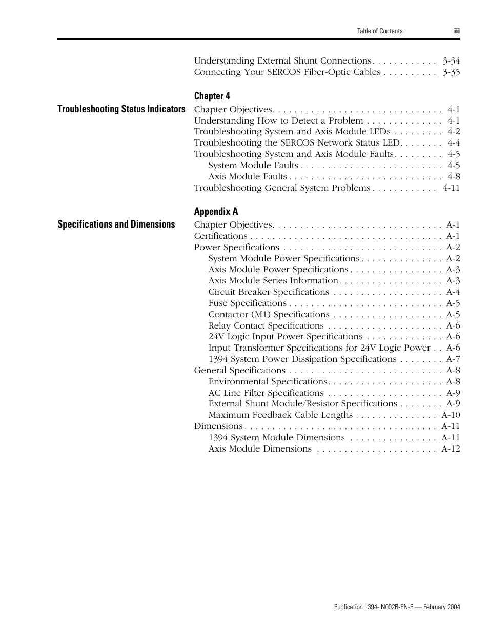 Rockwell Automation 1394 SERCOS Interface Multi-Axis Motion Control System Installation Manual User Manual | Page 5 / 147