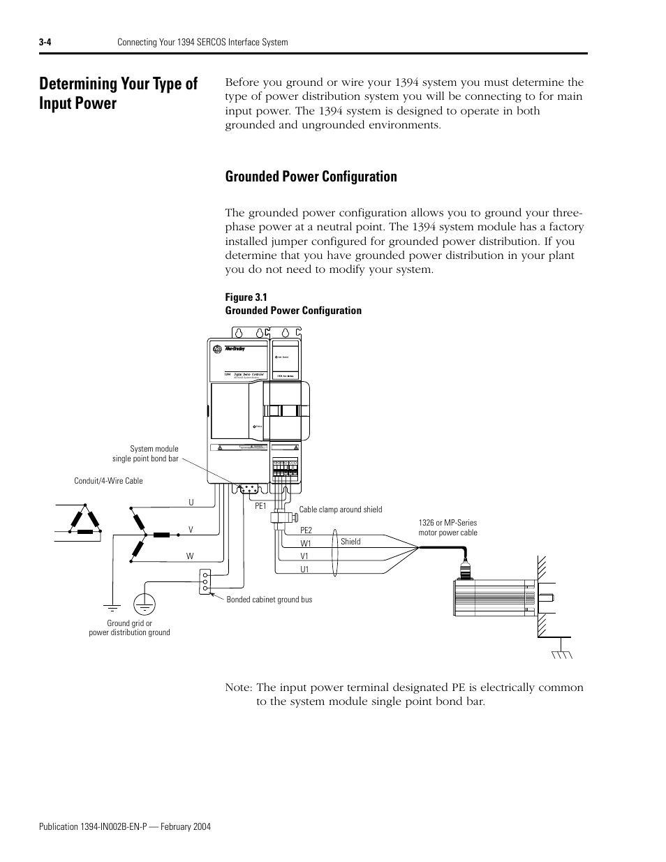 Determining your type of input power, Grounded power configuration, Determining your type of input power -4 | Grounded power configuration -4 | Rockwell Automation 1394 SERCOS Interface Multi-Axis Motion Control System Installation Manual User Manual | Page 58 / 147