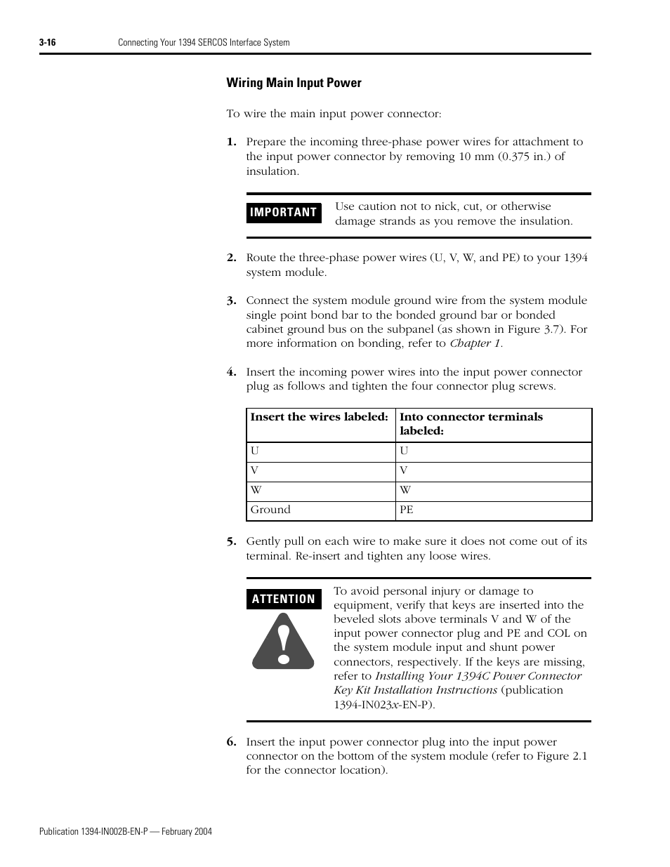 Rockwell Automation 1394 SERCOS Interface Multi-Axis Motion Control System Installation Manual User Manual | Page 70 / 147