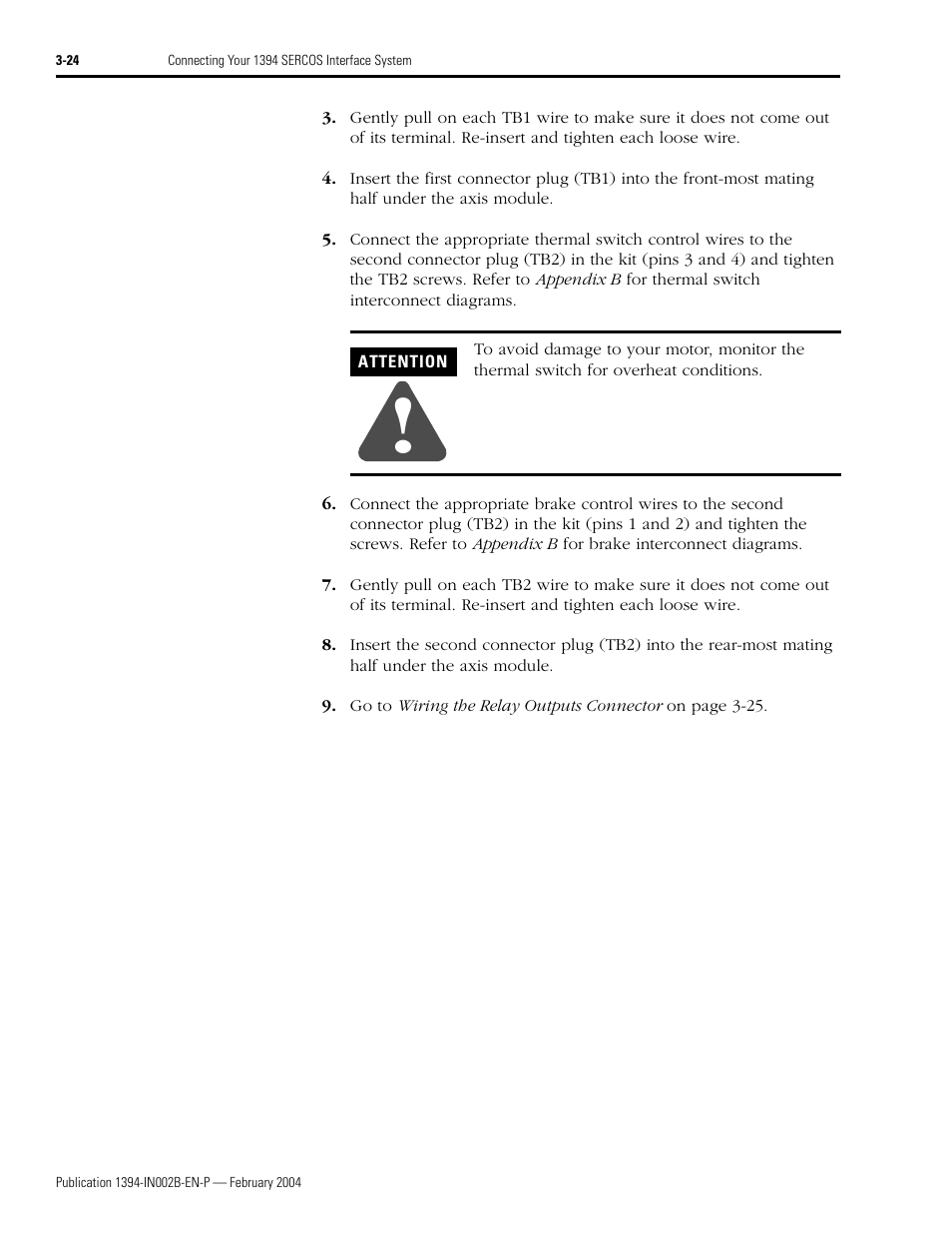 Rockwell Automation 1394 SERCOS Interface Multi-Axis Motion Control System Installation Manual User Manual | Page 78 / 147