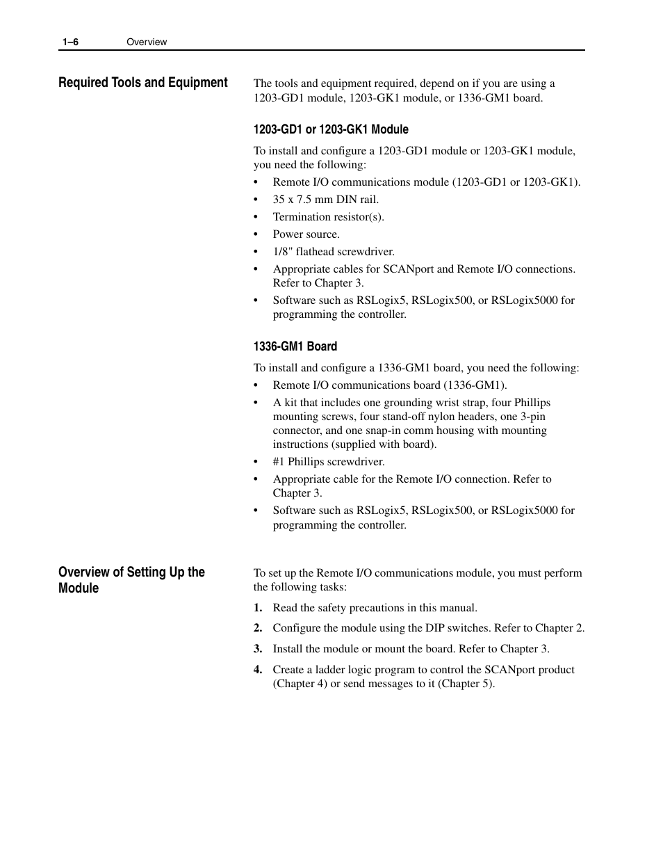 Rockwell Automation 1336-GM1 Remote I/O Communications Module User Manual | Page 16 / 96