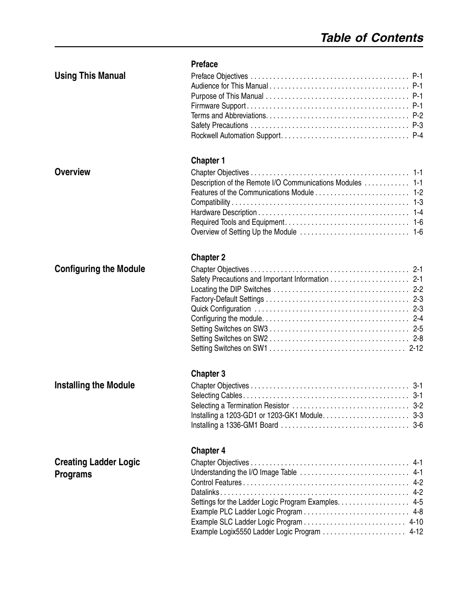 Rockwell Automation 1336-GM1 Remote I/O Communications Module User Manual | Page 5 / 96