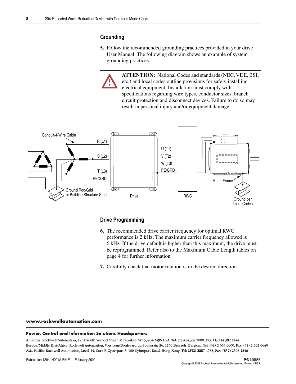 Rockwell Automation 1204 Reflected Wave Reduction Device User Manual | Page 8 / 8