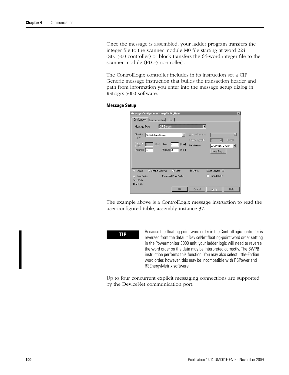 Rockwell Automation 1404-M4_M5_M6_M8 Powermonitor 3000 User Manual, Firmware rev. 3.0 or LATER User Manual | Page 100 / 356