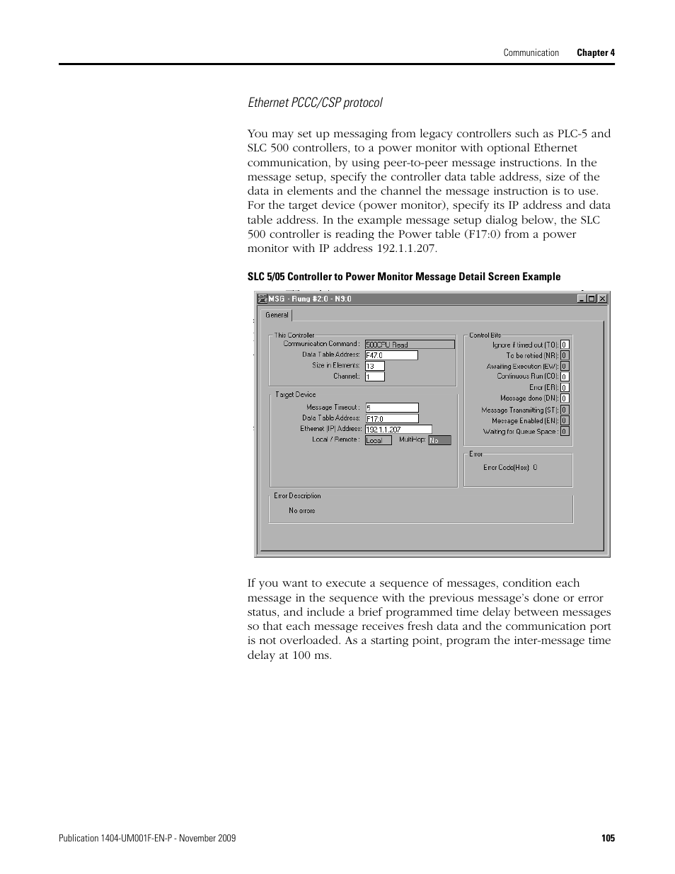 Rockwell Automation 1404-M4_M5_M6_M8 Powermonitor 3000 User Manual, Firmware rev. 3.0 or LATER User Manual | Page 105 / 356