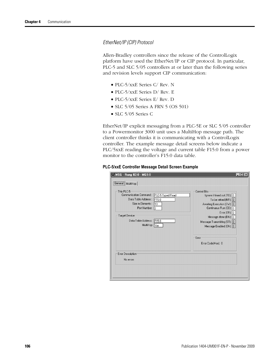 Rockwell Automation 1404-M4_M5_M6_M8 Powermonitor 3000 User Manual, Firmware rev. 3.0 or LATER User Manual | Page 106 / 356