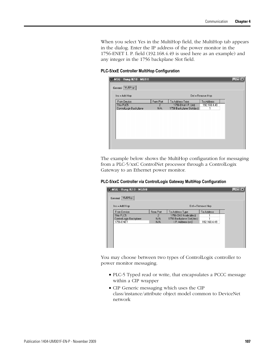 Rockwell Automation 1404-M4_M5_M6_M8 Powermonitor 3000 User Manual, Firmware rev. 3.0 or LATER User Manual | Page 107 / 356