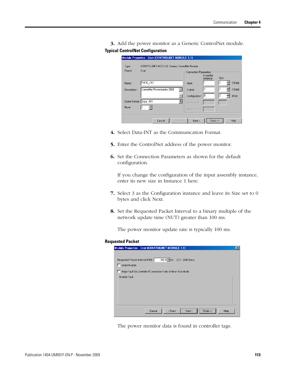 Rockwell Automation 1404-M4_M5_M6_M8 Powermonitor 3000 User Manual, Firmware rev. 3.0 or LATER User Manual | Page 113 / 356