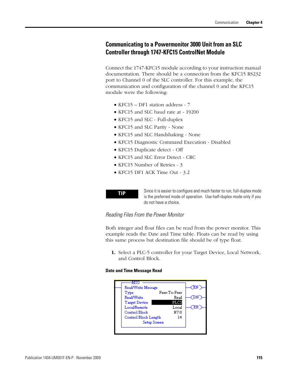 Rockwell Automation 1404-M4_M5_M6_M8 Powermonitor 3000 User Manual, Firmware rev. 3.0 or LATER User Manual | Page 115 / 356