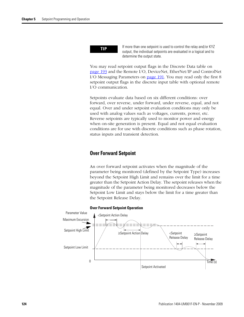 Over forward setpoint | Rockwell Automation 1404-M4_M5_M6_M8 Powermonitor 3000 User Manual, Firmware rev. 3.0 or LATER User Manual | Page 124 / 356