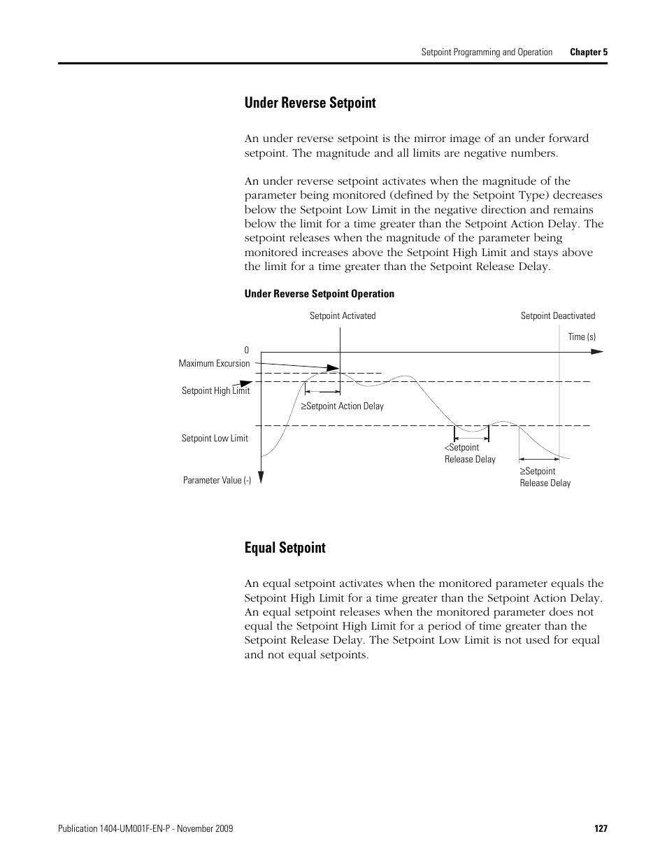 Under reverse setpoint, Equal setpoint | Rockwell Automation 1404-M4_M5_M6_M8 Powermonitor 3000 User Manual, Firmware rev. 3.0 or LATER User Manual | Page 127 / 356