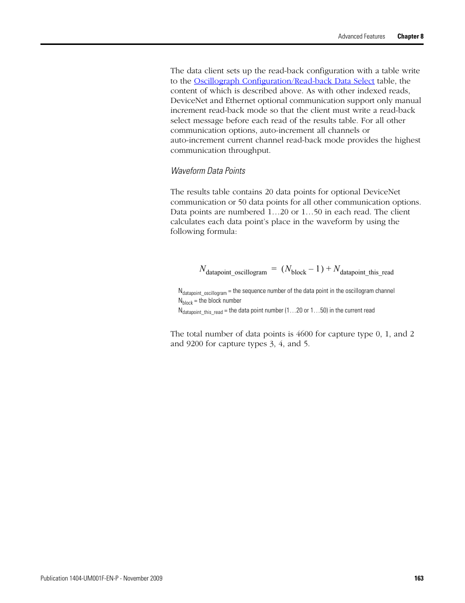 Rockwell Automation 1404-M4_M5_M6_M8 Powermonitor 3000 User Manual, Firmware rev. 3.0 or LATER User Manual | Page 163 / 356