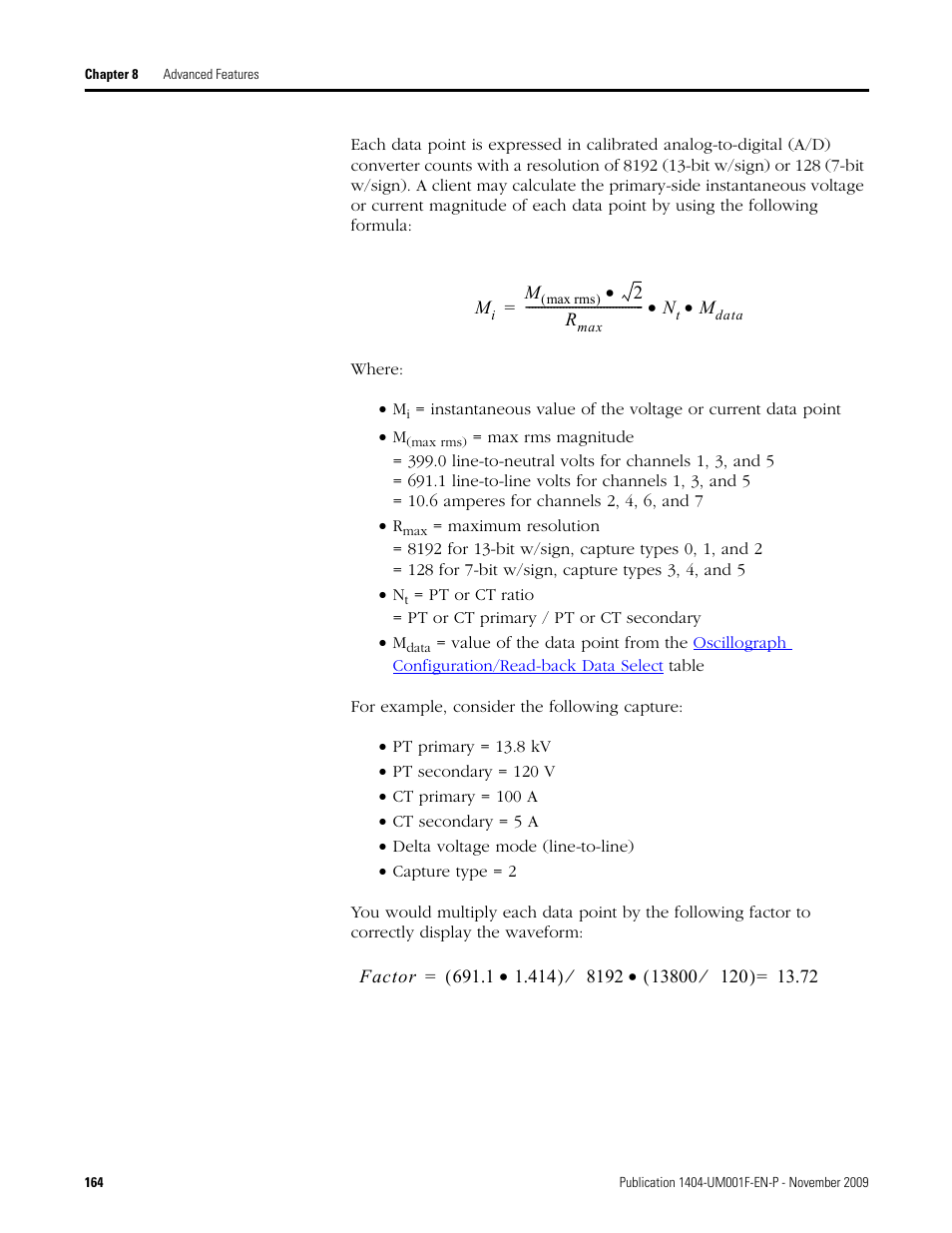 Rockwell Automation 1404-M4_M5_M6_M8 Powermonitor 3000 User Manual, Firmware rev. 3.0 or LATER User Manual | Page 164 / 356