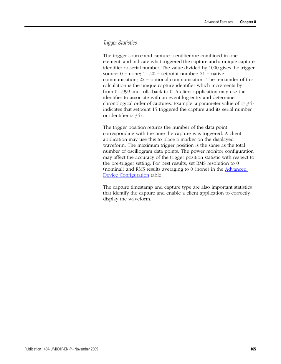 Rockwell Automation 1404-M4_M5_M6_M8 Powermonitor 3000 User Manual, Firmware rev. 3.0 or LATER User Manual | Page 165 / 356