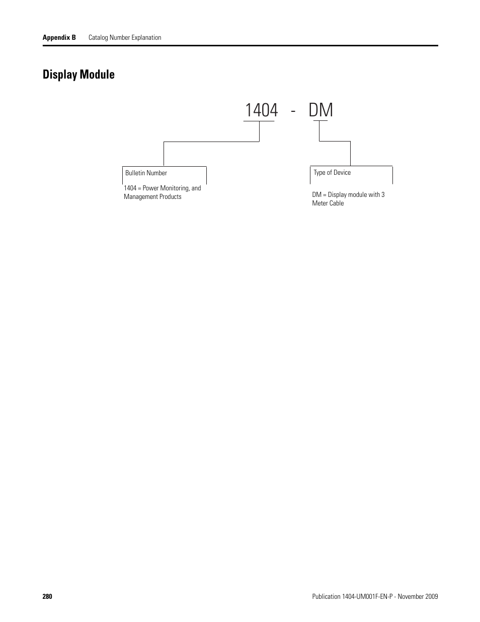 Display module, 1404 - dm | Rockwell Automation 1404-M4_M5_M6_M8 Powermonitor 3000 User Manual, Firmware rev. 3.0 or LATER User Manual | Page 280 / 356