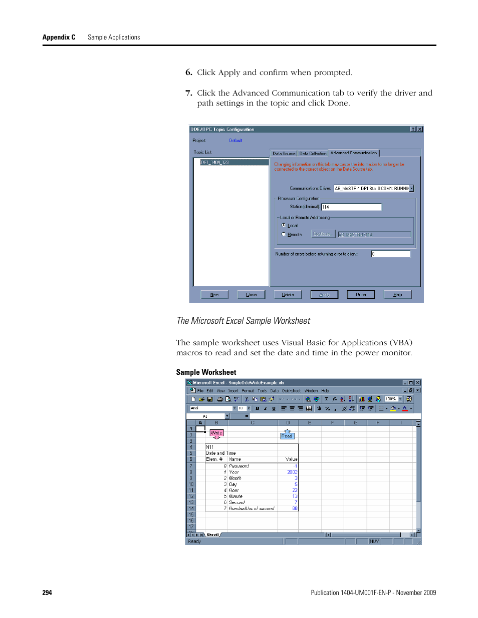 Rockwell Automation 1404-M4_M5_M6_M8 Powermonitor 3000 User Manual, Firmware rev. 3.0 or LATER User Manual | Page 294 / 356