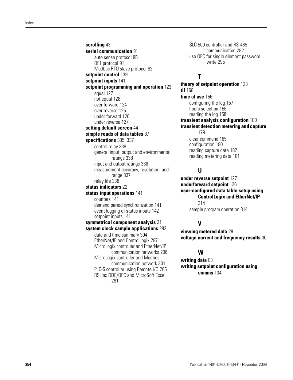 Rockwell Automation 1404-M4_M5_M6_M8 Powermonitor 3000 User Manual, Firmware rev. 3.0 or LATER User Manual | Page 354 / 356