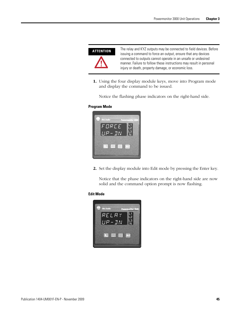 Rockwell Automation 1404-M4_M5_M6_M8 Powermonitor 3000 User Manual, Firmware rev. 3.0 or LATER User Manual | Page 45 / 356