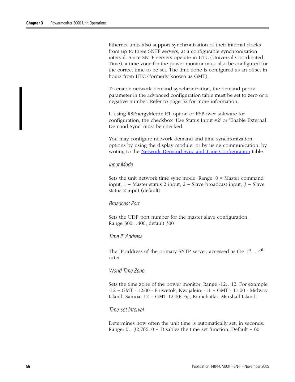 Rockwell Automation 1404-M4_M5_M6_M8 Powermonitor 3000 User Manual, Firmware rev. 3.0 or LATER User Manual | Page 56 / 356