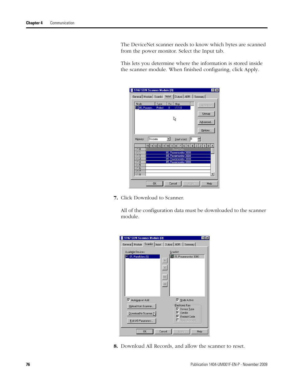 Rockwell Automation 1404-M4_M5_M6_M8 Powermonitor 3000 User Manual, Firmware rev. 3.0 or LATER User Manual | Page 76 / 356