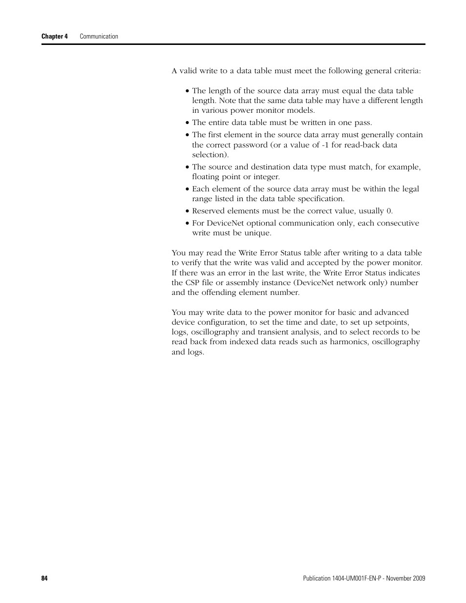 Rockwell Automation 1404-M4_M5_M6_M8 Powermonitor 3000 User Manual, Firmware rev. 3.0 or LATER User Manual | Page 84 / 356