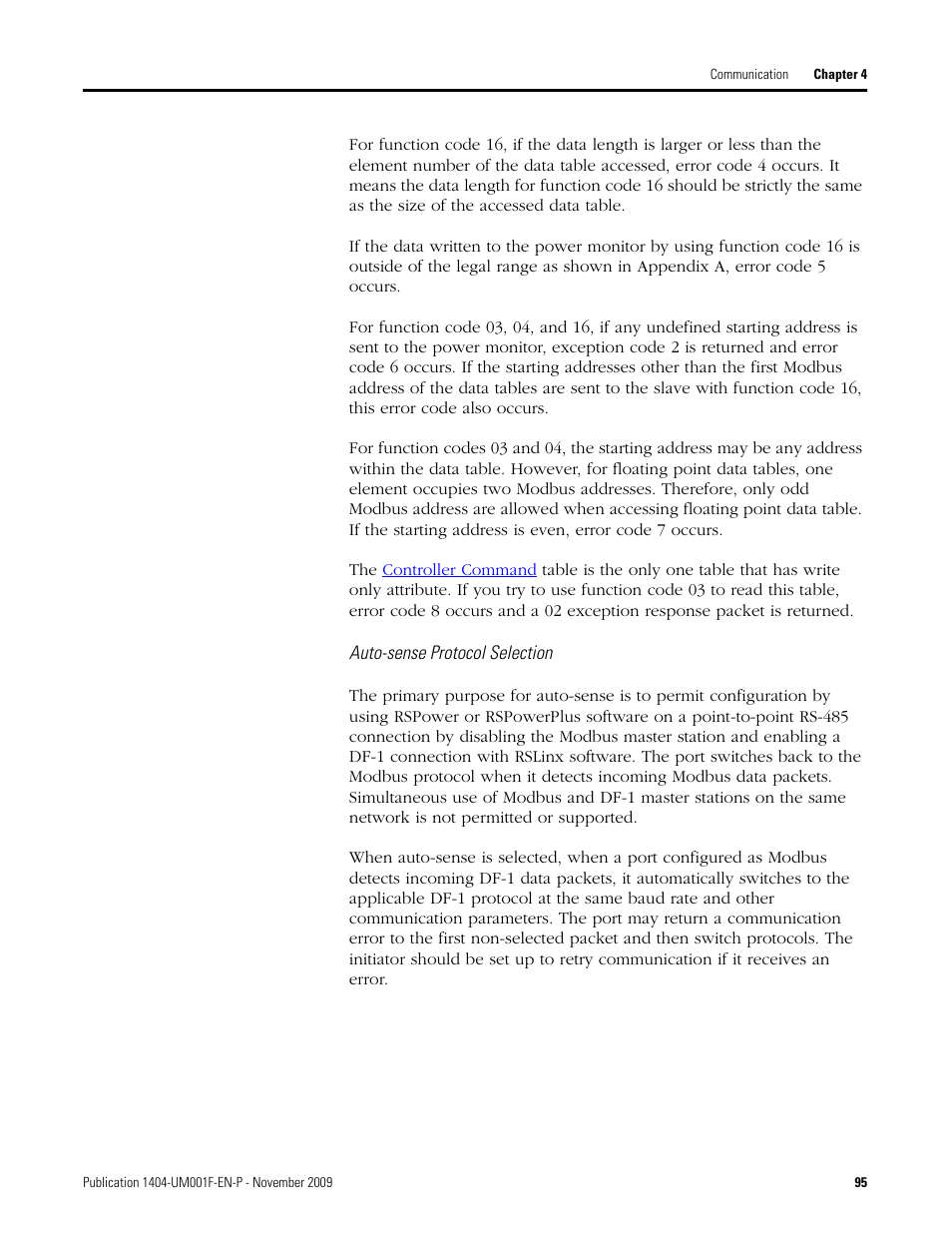 Rockwell Automation 1404-M4_M5_M6_M8 Powermonitor 3000 User Manual, Firmware rev. 3.0 or LATER User Manual | Page 95 / 356