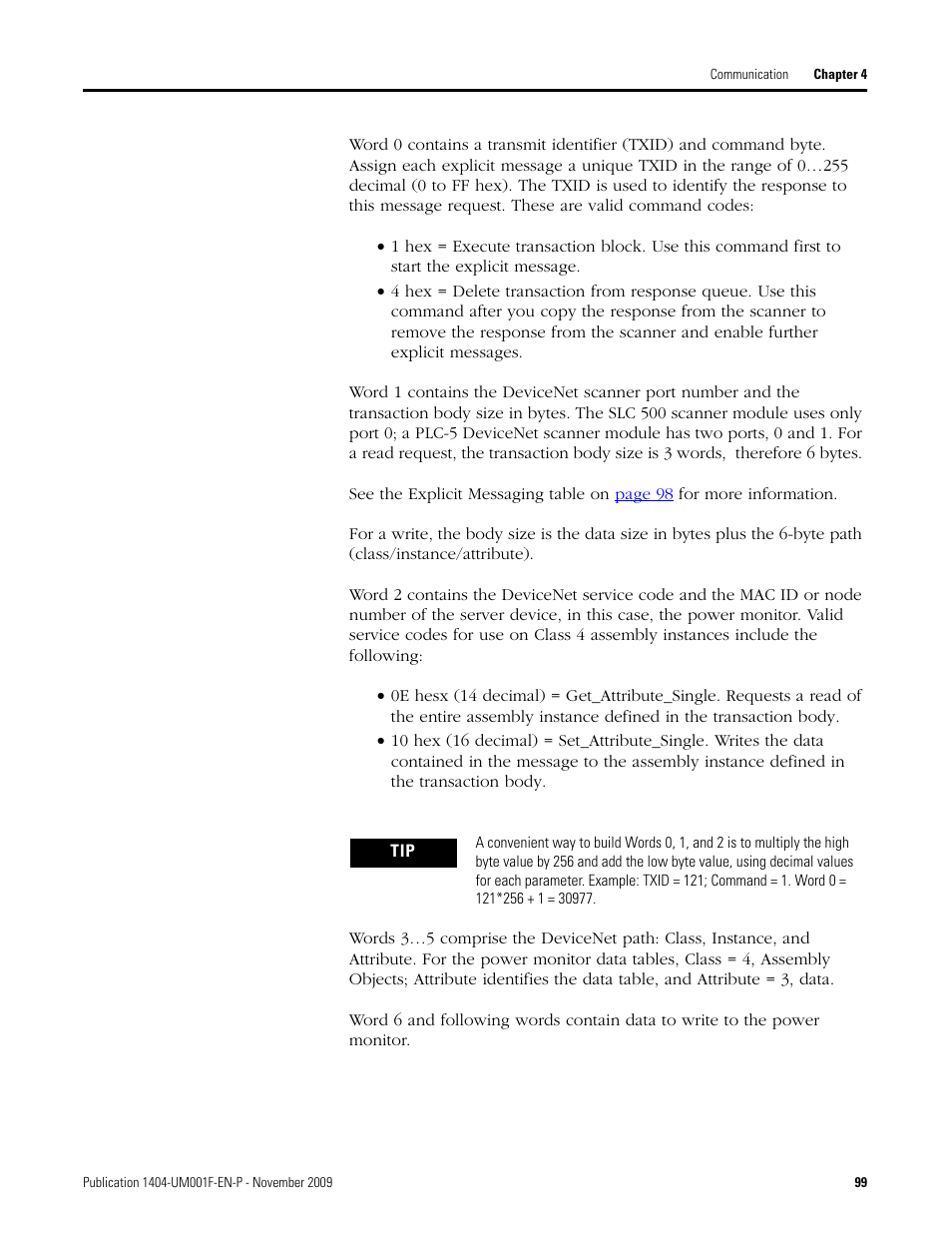 Rockwell Automation 1404-M4_M5_M6_M8 Powermonitor 3000 User Manual, Firmware rev. 3.0 or LATER User Manual | Page 99 / 356