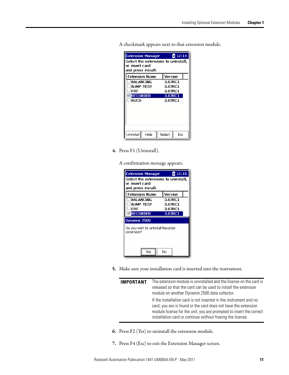 Rockwell Automation 1441-DYN25-MREC Time Recorder Extension Module for the Dynamix 2500 User Manual | Page 11 / 36