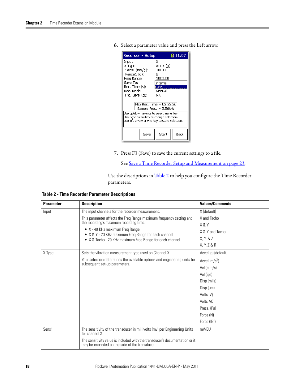 Rockwell Automation 1441-DYN25-MREC Time Recorder Extension Module for the Dynamix 2500 User Manual | Page 18 / 36