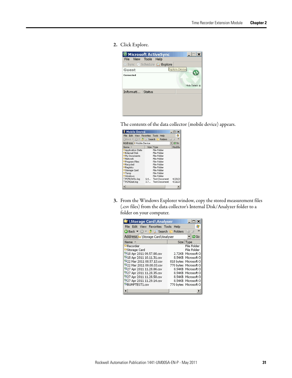 Rockwell Automation 1441-DYN25-MREC Time Recorder Extension Module for the Dynamix 2500 User Manual | Page 31 / 36