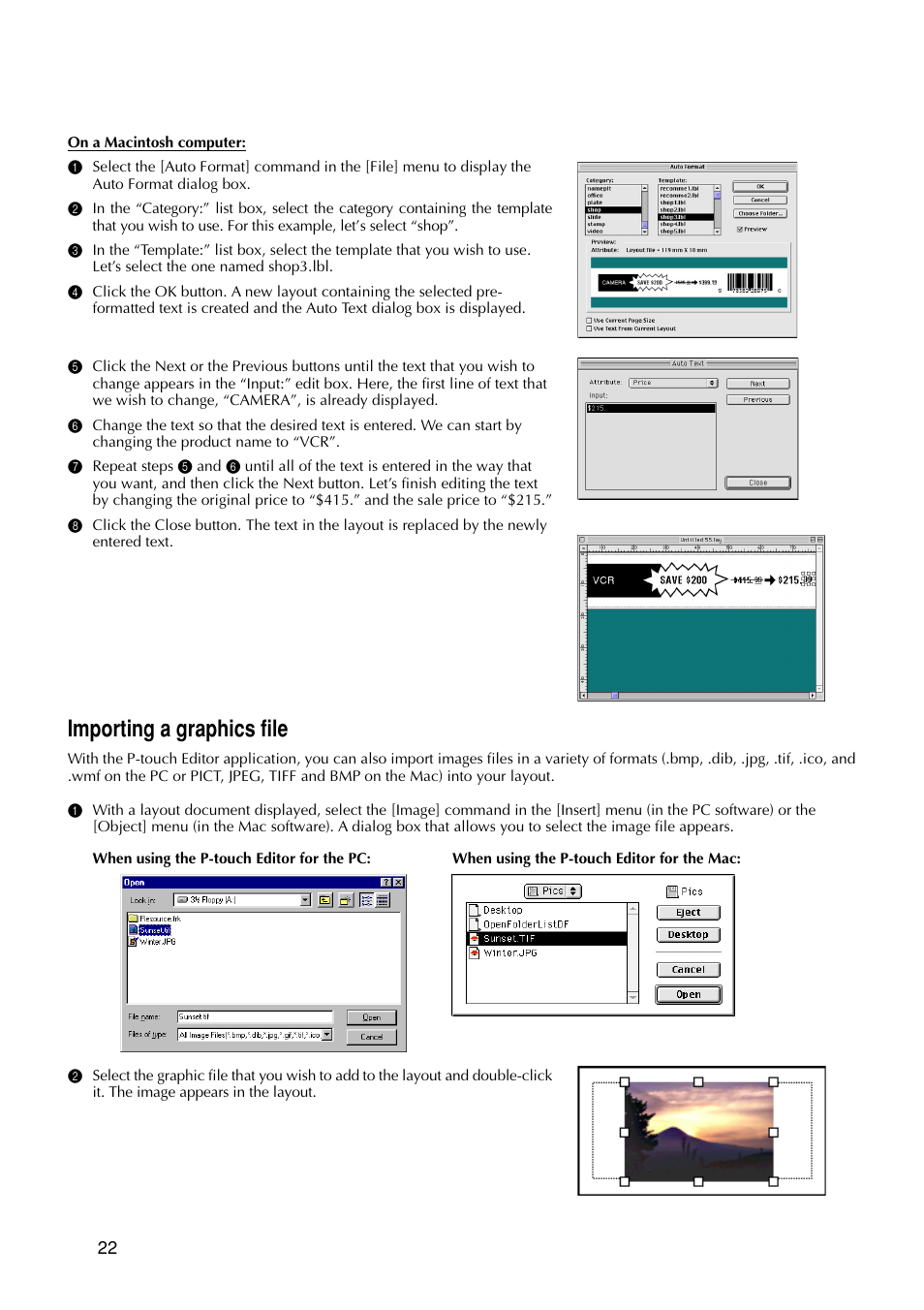 Importing a graphics file | Brother PT-9200 User Manual | Page 24 / 40