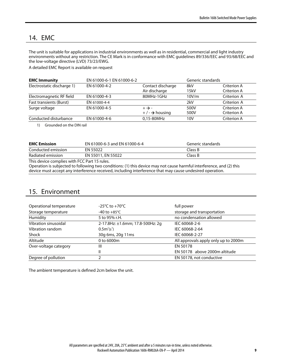 Environment | Rockwell Automation 1606-XLSBUFFER24 Power Supply Reference Manual User Manual | Page 9 / 14