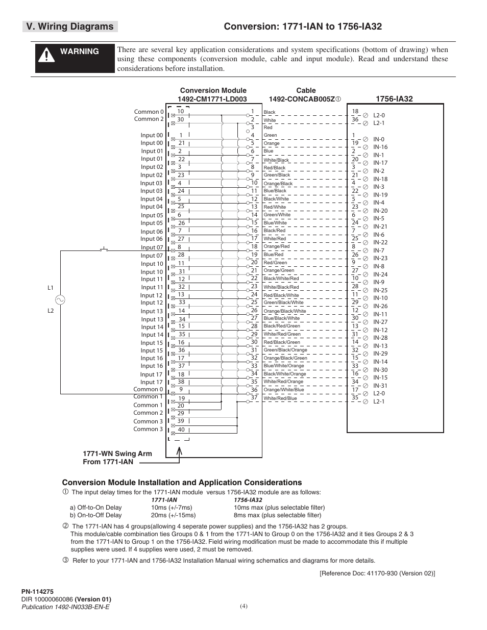 V. wiring diagrams | Rockwell Automation 1492-CM1771-LD003 Field Conversion Module User Manual | Page 4 / 6
