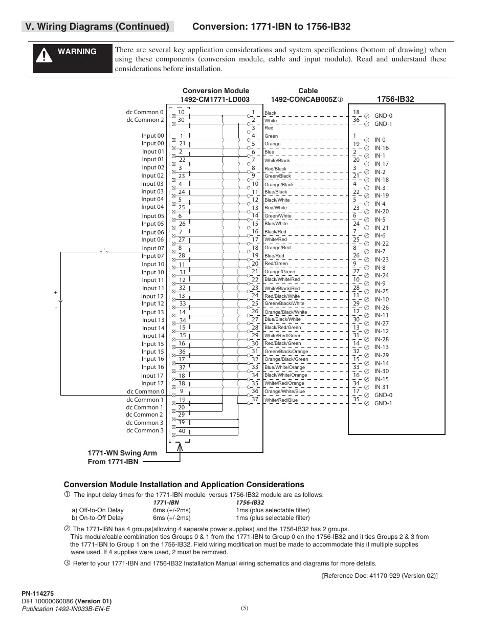 V. wiring diagrams (continued) | Rockwell Automation 1492-CM1771-LD003 Field Conversion Module User Manual | Page 5 / 6