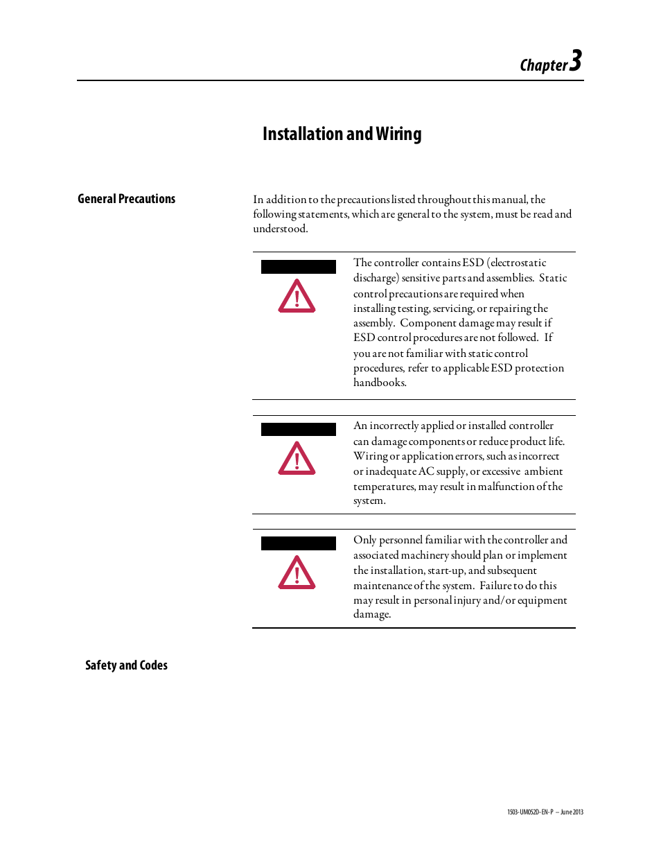 Chapter 3, Installation and wiring, Chapter | Rockwell Automation 1503 IntelliVAC Contactor Control Module - Series C and later User Manual | Page 14 / 53