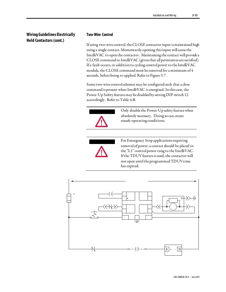 Two-wire control | Rockwell Automation 1503 IntelliVAC Contactor Control Module - Series C and later User Manual | Page 26 / 53