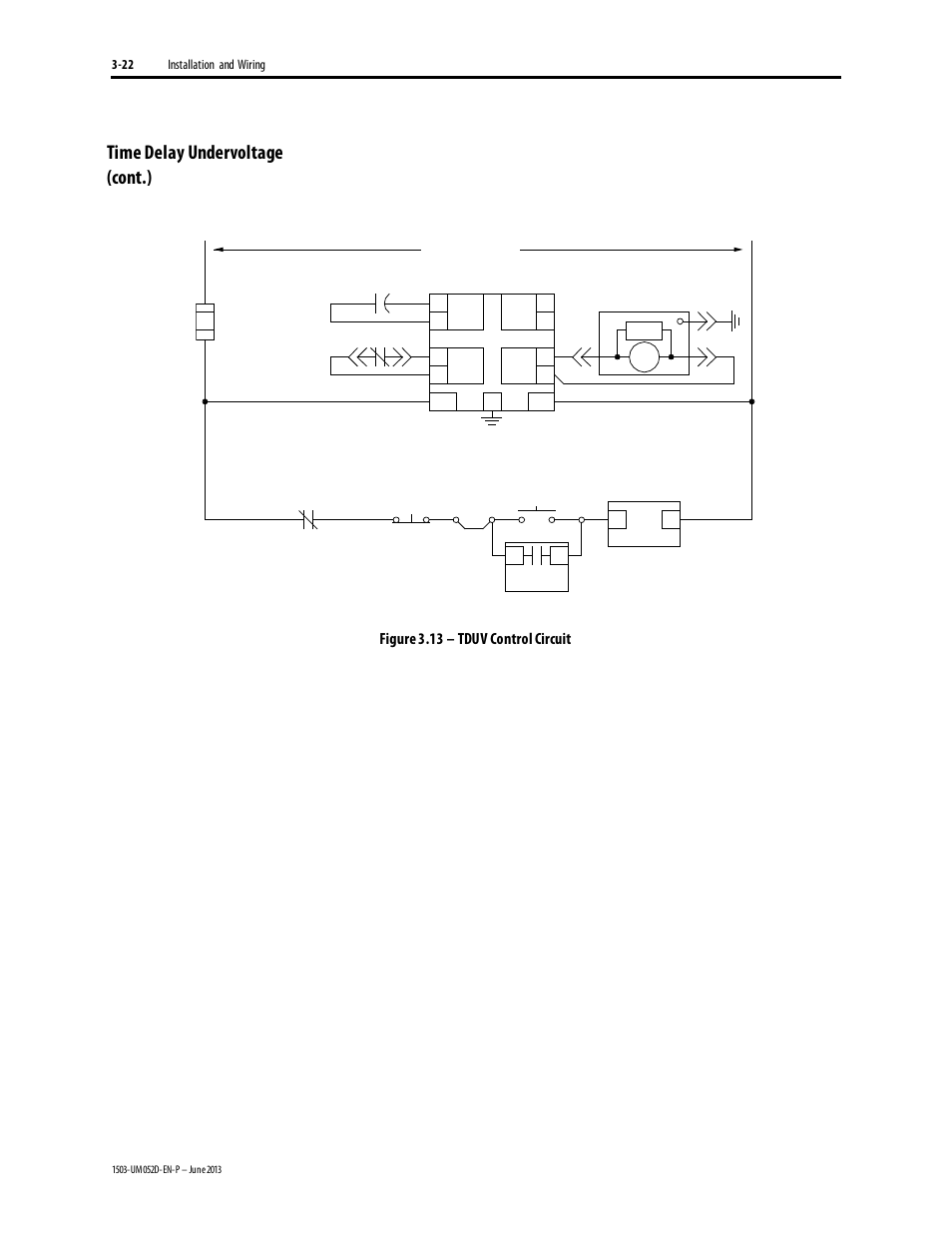 Time delay undervoltage (cont.), Figure 3.13 – tduv control circuit | Rockwell Automation 1503 IntelliVAC Contactor Control Module - Series C and later User Manual | Page 35 / 53