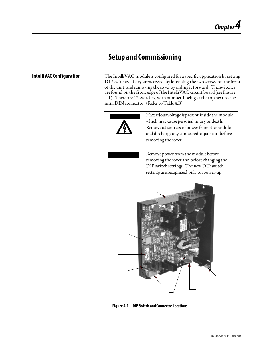 Chapter 4, Setup and commissioning, Chapter | Rockwell Automation 1503 IntelliVAC Contactor Control Module - Series C and later User Manual | Page 36 / 53