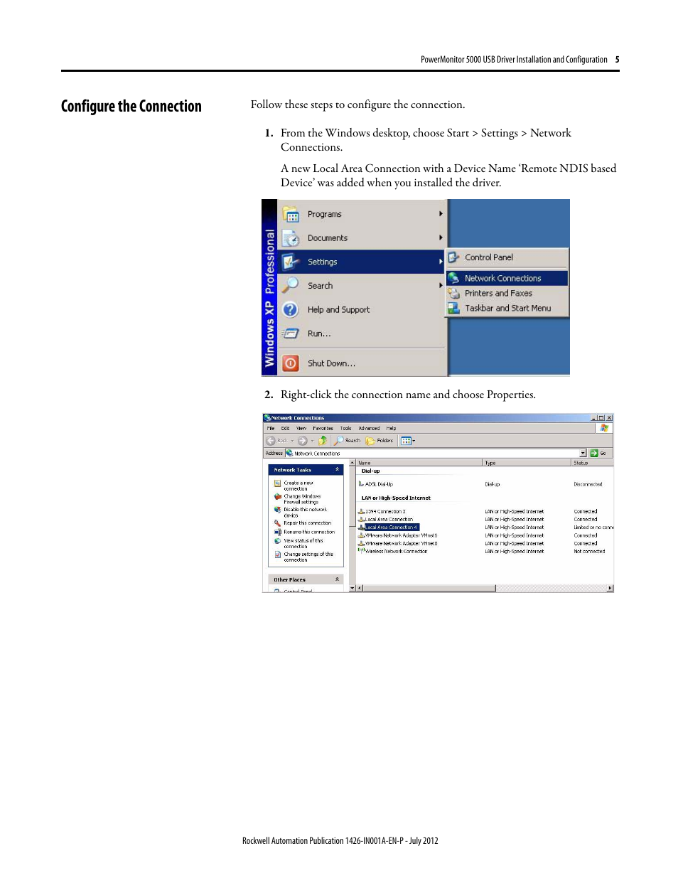 Configure the connection | Rockwell Automation 1426-COMM-DNT PowerMonitor 5000 Unit Optional Communication Modules User Manual | Page 5 / 8